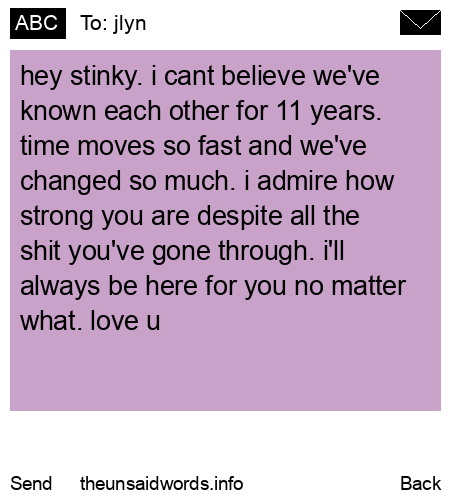 unsent message to jlyn