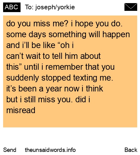 unsent message to joseph/yorkie