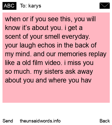 unsent message to karys
