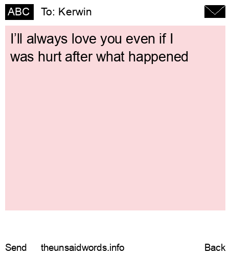 unsent message to Kerwin 