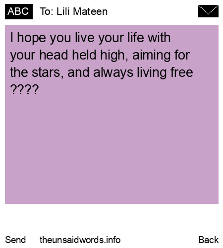 unsent message to Lili Mateen 