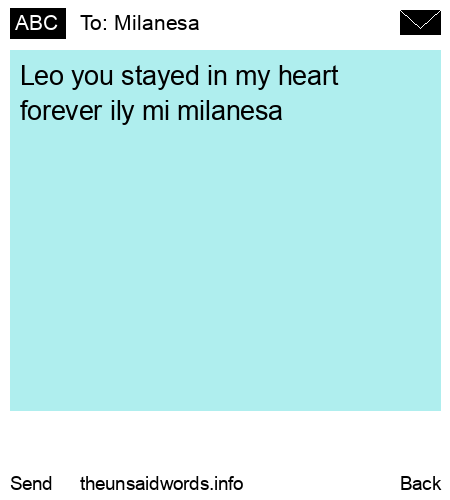 unsent message to Milanesa