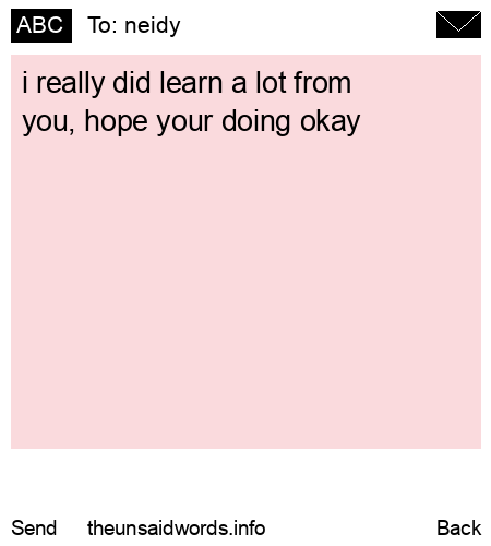 unsent message to neidy