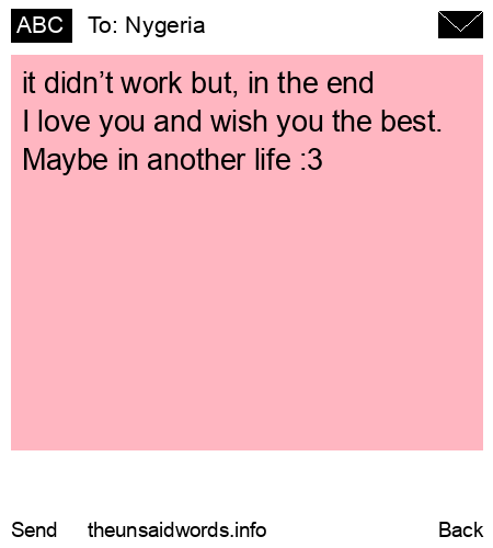 unsent message to Nygeria 