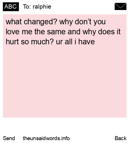 unsent message to ralphie