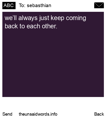 unsent message to sebasthian