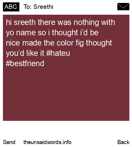 unsent message to Sreethi