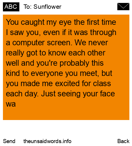 unsent message to Sunflower