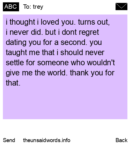 unsent message to trey