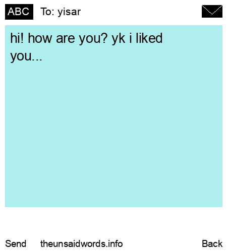 unsent message to yisar