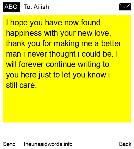 unsent message to Ailish