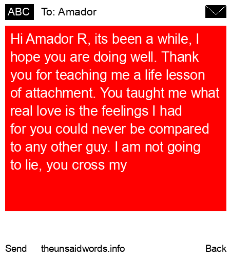 unsent message to Amador