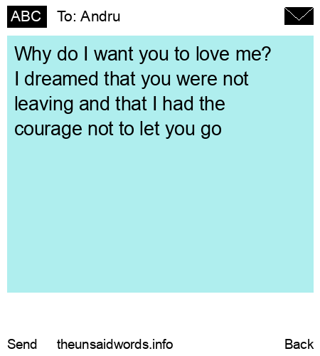 unsent message to Andru