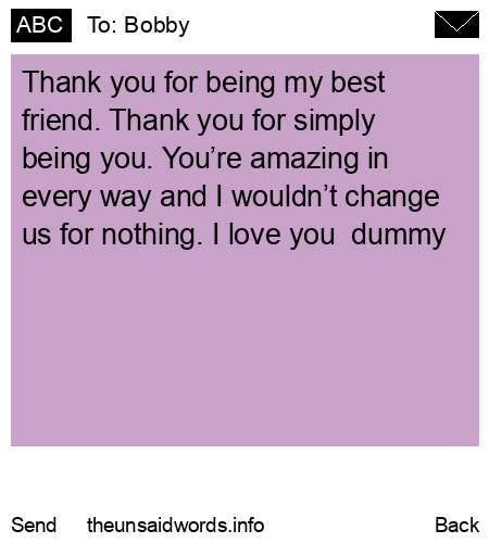 unsent message to Bobby
