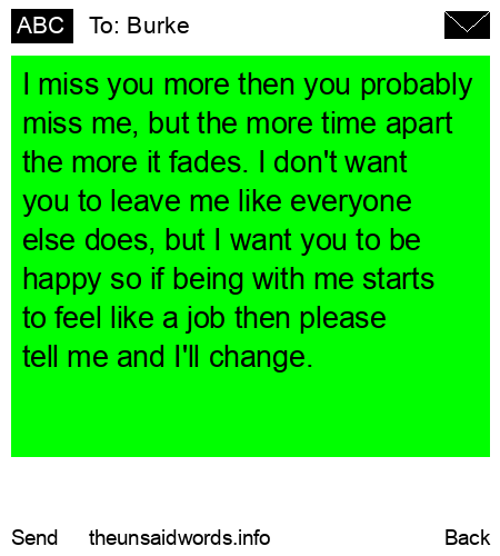 unsent message to Burke