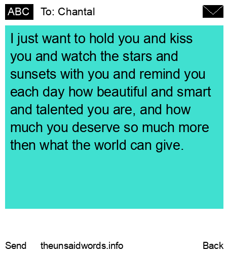 unsent message to Chantal