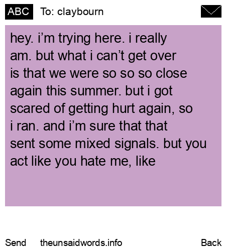 unsent message to claybourn