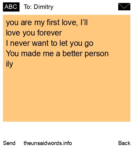 unsent message to Dimitry
