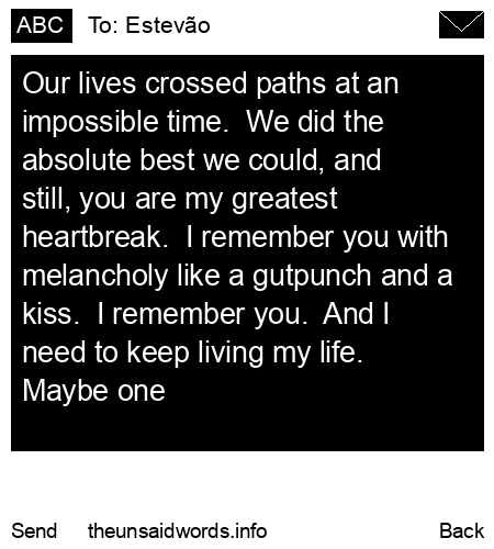 unsent message to Estevão