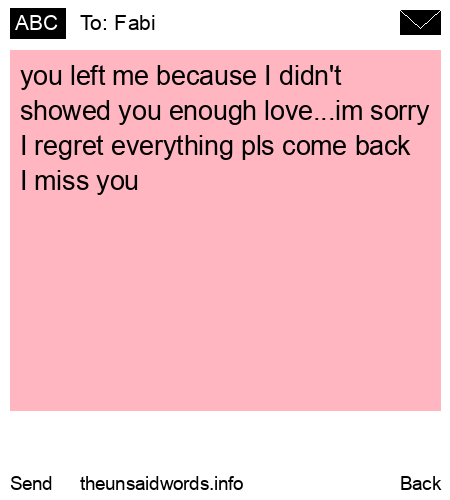 unsent message to Fabi