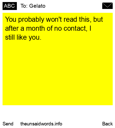 unsent message to Gelato