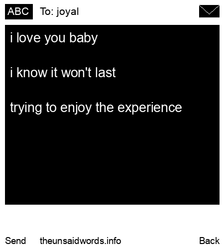 unsent message to joyal