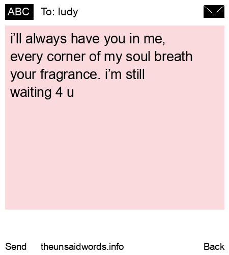 unsent message to ludy