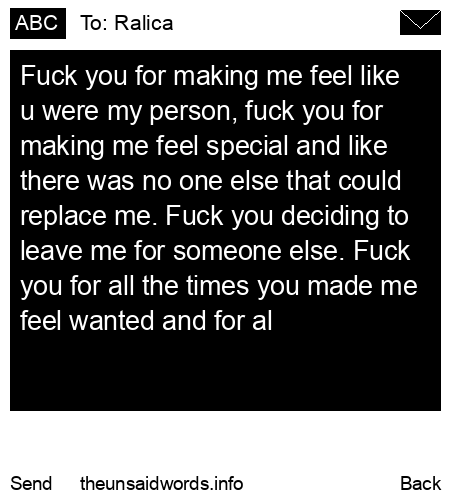 unsent message to Ralica