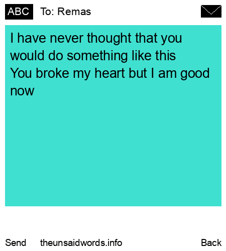 unsent message to Remas