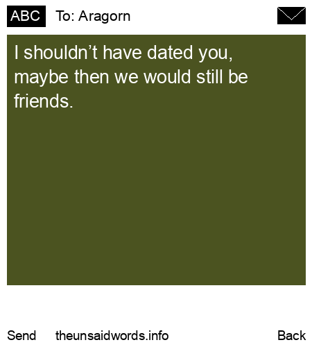 unsent message to Aragorn