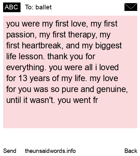unsent message to ballet