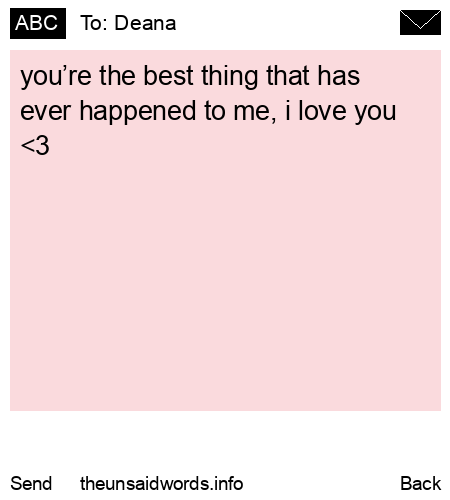 unsent message to Deana