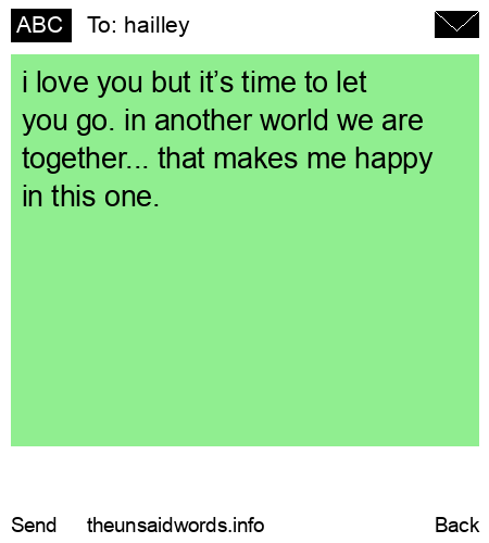 unsent message to hailley