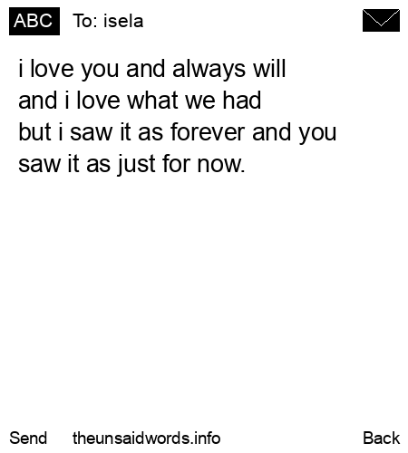 unsent message to isela
