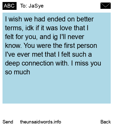 unsent message to JaSye