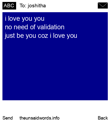 unsent message to joshitha