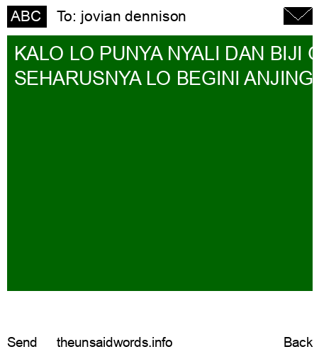 unsent message to jovian dennison