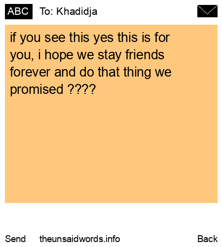 unsent message to Khadidja