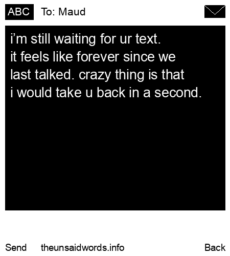 unsent message to Maud