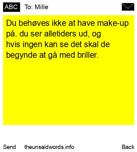 unsent message to Mille