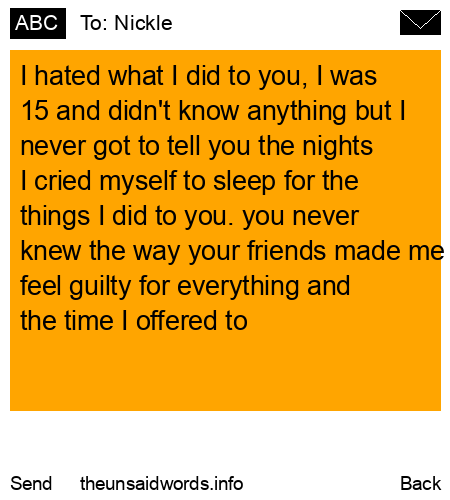 unsent message to Nickle