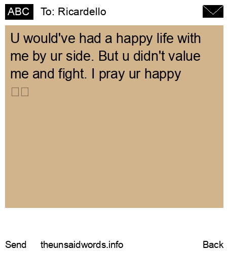 unsent message to Ricardello