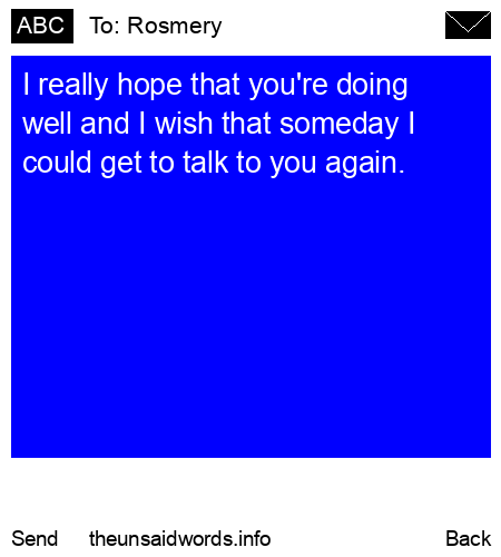 unsent message to Rosmery