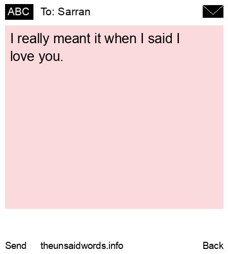 unsent message to Sarran