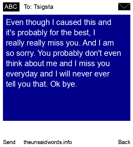 unsent message to Tsigsta