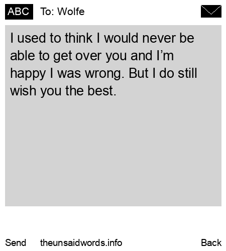 unsent message to Wolfe