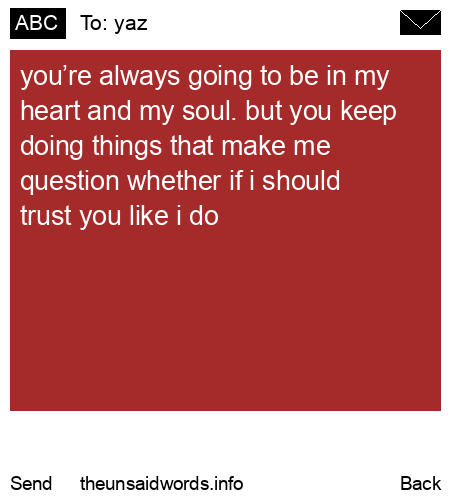 unsent message to yaz