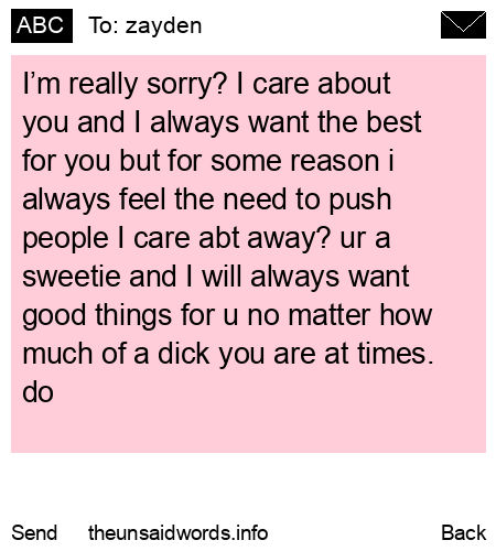 unsent message to zayden