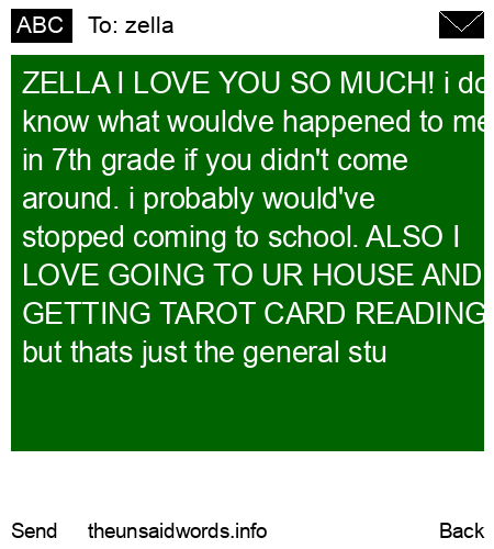 unsent message to zella