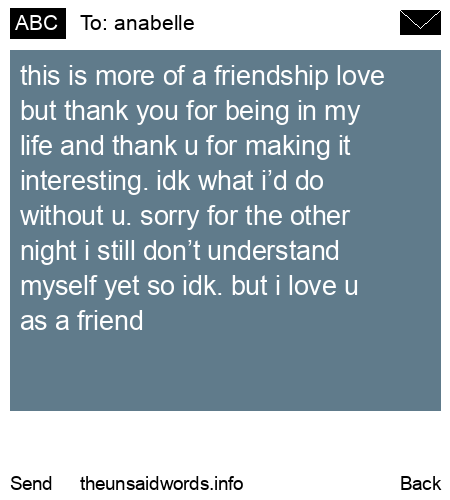unsent message to anabelle